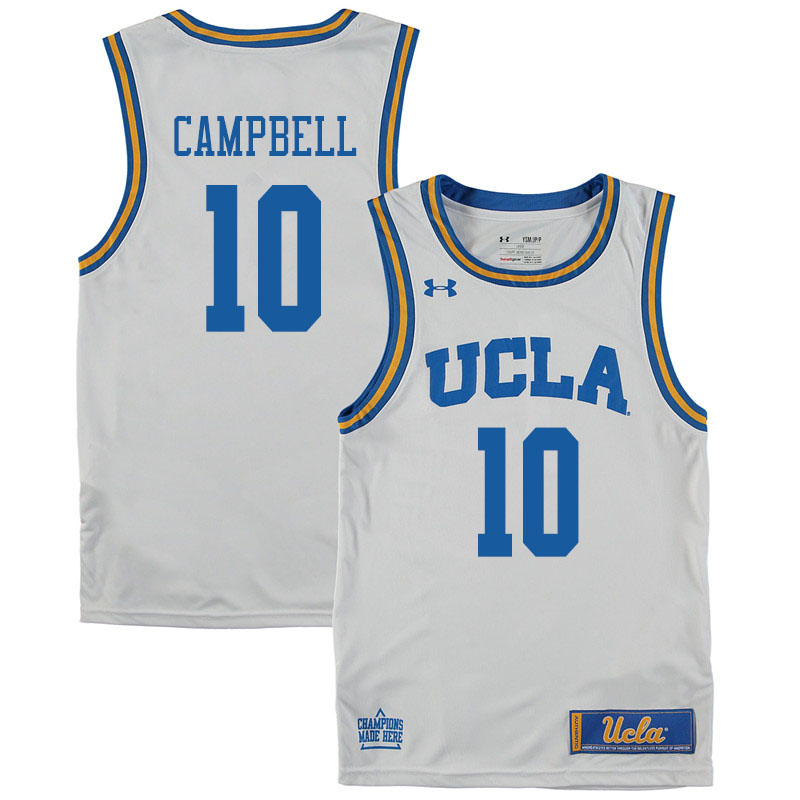 Men #10 Tyger Campbell UCLA Bruins College Basketball Jerseys Sale-White - Click Image to Close